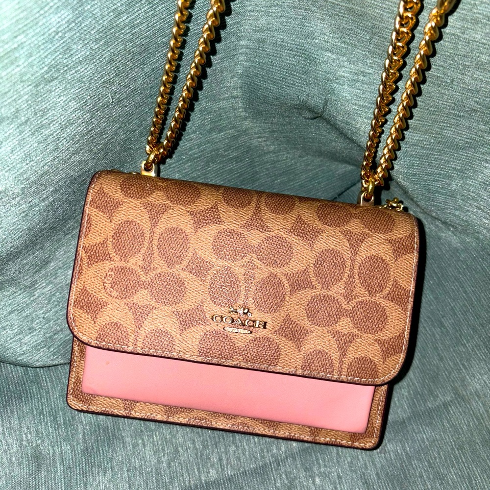 Coach Tan and Pink Mini Klara Crossbody 🩷🤎